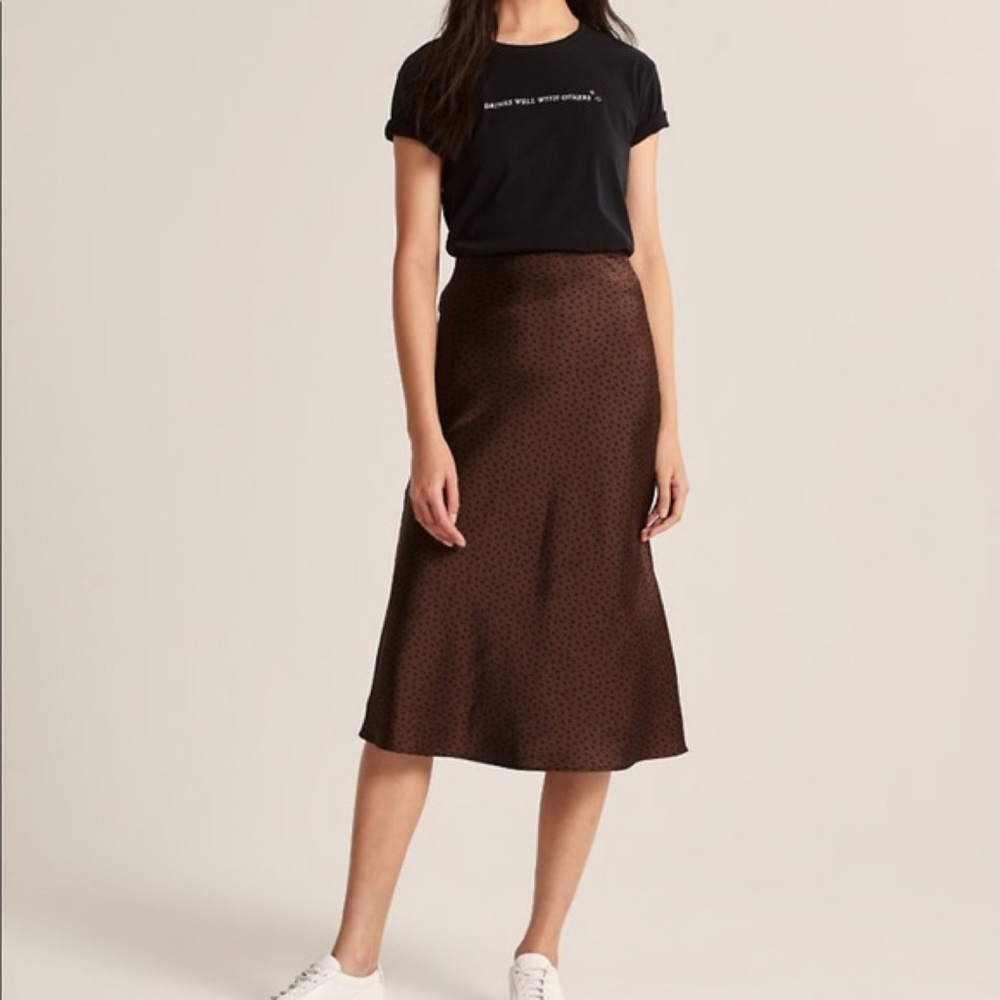 A&F Midi Satin Skirt